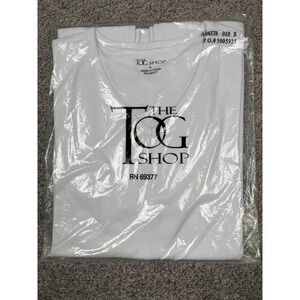 The TOG Shop Shirt Womens Small White V Neck Short Sleeve Classic Minimal Tee